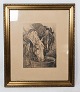 Original 
etching with 
horse motif and 
with gilded 
frame by Karl 
Hansen Reistrup 
 1863-1929.
56 ...