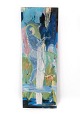 Oil painting on 
canvas in 
strong blue 
colors by the 
danish artist 
Åse Højer, b. 
1952.
185 x 64 ...