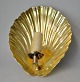 Wall lamp in the form of seashell, brass, art deco, Denmark. Light arm for electric light. H .: ...
