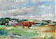 Isbrand, Victor 
Bagley (1897 - 
1989) Denmark: 
Cows on a field 
near Engelsholm 
by Bredsten. 
...