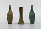 Three Belgian miniature vases in glazed ceramics. Mid-20th century.