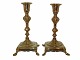 Pair brass 
candle light 
holders from 
around 1800 to 
1820. 
Height 18.5 
cm.
Well kept ...