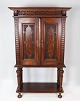 Large cabinet of mahogany and walnut decorated with carvings, in great antique condition from ...