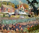 Godycki-Cwirko, 
Dmitri (1908 - 
1988) Denmark / 
Latvia: Houses 
with gardens. 
Oil on canvas. 
...