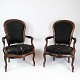 A set of New Rococo armchairs of mahogany and with original upholstery from the 1860s. The ...