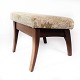 Stool with storage of mahogany and upholstered with light fabric from the 1960s. The stool is in ...