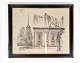 Drawing of an 
old building 
with black 
frame from the 
1940s.
43 x 54 cm.