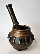 Antique brass mortar, Asia, 19th century Height: 9.5 cm. Length of pistil: 20.2 cm.
