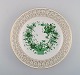 Herend Green Chinese plate in openwork hand-painted porcelain. Mid-20th century.
