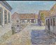 Johansen, 
Victor 
Christian (1888 
- 1970) 
Denmark: 
Village scene 
with houses and 
street ponds. 
...
