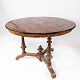Round dining table of walnut with inlaid wood, in great antique condition from the 1890s.H - ...