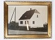 Print with 
motif of a 
house and with 
gilded frame 
from the 1950s.
37 x 46 cm.