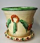 Danish 
flowerpot, 20th 
century. 
Classic with 
vines. Red clay 
with brown / 
green and ...