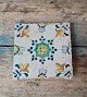 Polychrome 
Decorated Dutch 
tile with 
floral motif 
17th century
Dimension 13 x 
13 cm.