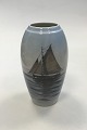 Bing & Grondahl 
art Nouveau 
vase with Ship 
no 8352. 
Measures 18 cm 
/ 7 3/32 in.