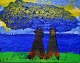 Gislason, Jon 
(1955 -) 
Denmark: Two 
people by the 
sea. Acrylic on 
canvas. Verso 
signed 2019. 14 
...