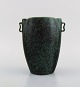 Arne Bang (1901-1983), Denmark. Vase with handles in glazed ceramics. Model 
number 55. Beautiful speckled glaze. 1940s / 50s.
