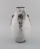 Svend Hammershøi for Kähler, Denmark. Vase in glazed stoneware. Beautiful 
gray-black double glaze. 1930s / 40s.
