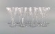 Baccarat, France. 9 red wine glasses in clear mouth blown crystal glass. 
Mid-20th century.
