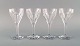 Val St. Lambert, Belgium. Four Legagneux glasses in clear mouth-blown crystal 
glass. Mid-20th century.
