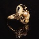 14 kt gold Art Nouveau Ring with pearl. Ringsize: 57