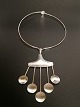Sterling silver 
necklace with 
hammered 
pendant H.S. 
925sMester 
Hermann 
Siersbøl 
Diameter ...
