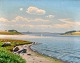 Drews, Kai 
Jeppe (1884 - 
1964) Denmark: 
A sailboat at 
Roskilde in 
Fjord. Oil on 
canvas. Signed. 
...