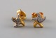 Danish jeweler. A pair of ear studs in 14 carat gold adorned with bright 
diamonds. Late 20th century.
