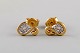 Danish jeweler. A pair of ear studs in 14 carat gold adorned with bright 
diamonds. Late 20th century.
