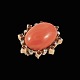14k Gold Brooch 
with Coral, 
Rubies and 
Diamonds.
Eight 
Diamonds. Total 
0,2 ct.
Eight Rubies. 
...