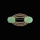 14k Gold Brooch 
with Jade.
Stamped with 
585.
2,5 x 4,9 cm. 
/ 0,98 x 1,93 
inches.
Weight 9,98 
...