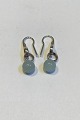 Georg Jensen Sterling Silver Ear Rings Sphere Aquamarine