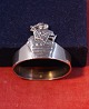 The Shepherdess and the Chimney-Sweep   child's 
napkin ring of Danish solid silver