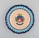 Longwy, France. 
Art deco plate 
in glazed 
stoneware with 
hand-painted 
Parisian coat 
of arms and ...