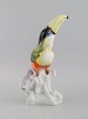 Paul Walther for Meissen. Large antique figure in hand-painted porcelain. Toucan 
bird. Early 20th century.