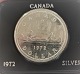 Canada. Silver dollar 1972. Diameter 35 mm. In box