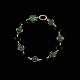 14k Gold 
Bracelet with 
Green & Black 
Agate.
Stamped.
L. 19 cm. / 
7,48 inches.
Width 0,9 cm. 
/ ...