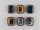 Knut Paul. Six 
small bowls in 
glazed 
stoneware. 
Beautiful 
polychrome 
glaze. Mid-20th 
...