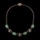 14k Gold 
Necklace with 
Jade.
Stamped with 
14k
L. 18,5 cm. / 
7,28 inches.
Width 1,3 cm. 
/ 0,51 ...