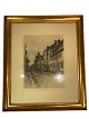 Print with 
motif of a 
street in 
Copenhagen with 
gilded frame, 
from around the 
1930s. 
51 x 43.5 ...