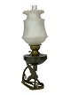 Kerosene lamp 
in the style in 
Art Noveau of 
burnished brass 
from around the 
1920s. The lamp 
is ...