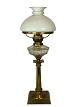 Kerosene lamp of brass with shade of white opaline glass from around 1860. The lamp is in great ...