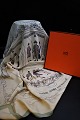 Original classic Vintage Hermes silk scarf in beautiful colors with motifs of riders in the ...