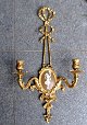 French wall applique in gilded bronze, Louis XVI style, 19th century. With plaquette of dancing ...
