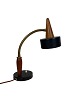 Table lamp of black metal and teak of Danish design from the 1960s. The lamp is in great vintage ...
