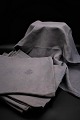 Beautiful old French gray damask woven linen napkins with monogram and floral motifs. The ...