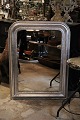 French 1800 century Louis Philippe silver fireplace mirror with fine decorated frame with pearl ...
