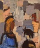Gösta Falck (1920-2006) Sweden. Oil on canvas. Abstract composition. 1960s.
