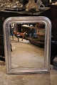 French 1800 century Louis Philippe silver fireplace mirror with fine decorated frame and ...