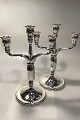 Georg Jensen Sterling Silver Three light candelabra, No 161. (2) (1925-1932).